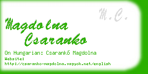 magdolna csaranko business card